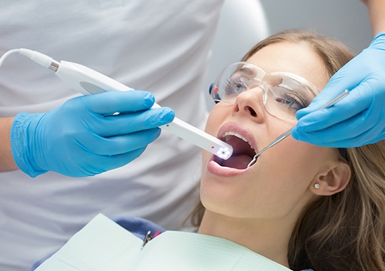 Woman receiving intraoral images