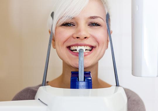 Woman receiving 3D conebeam scans