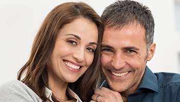 Smiling man and woman