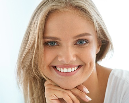 Woman with flawless smile